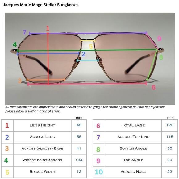 Jacques Marie Mage Stellar Sunglasses Rose Gold Bubblegum CR39 Limited Ed of 150 - Picture 5 of 16